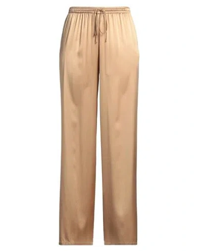 Ermanno Scervino Woman Pants Sand Size 10 Silk, Elastane In Beige