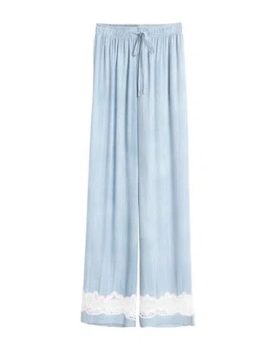 Ermanno Scervino Woman Pants Sky Blue Size 10 Viscose