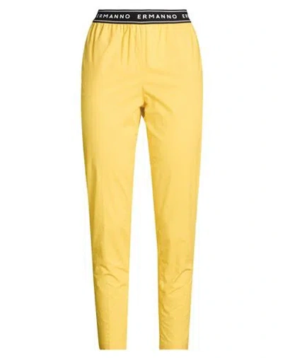 Ermanno Scervino Woman Pants Yellow Size 12 Cotton
