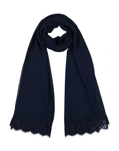 Ermanno Scervino Woman Scarf Midnight Blue Size - Polyester, Cotton