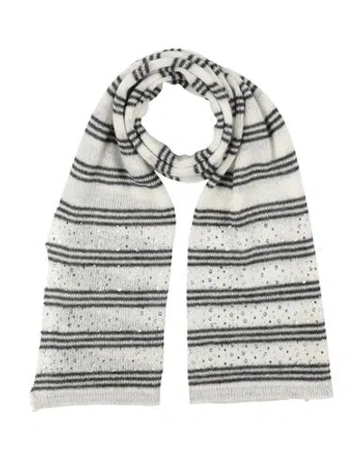 Ermanno Scervino Woman Scarf White Size - Acrylic, Mohair Wool, Polyamide In Gray