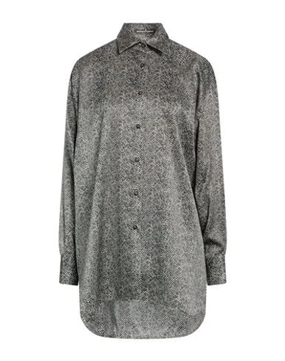 Ermanno Scervino Woman Shirt Black Size 4 Silk In Gray