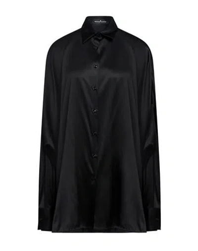 Ermanno Scervino Woman Shirt Black Size 4 Silk, Elastane