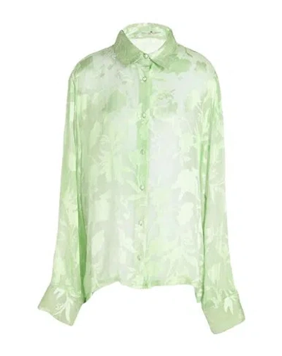 Ermanno Scervino Woman Shirt Light Green Size 12 Viscose, Silk
