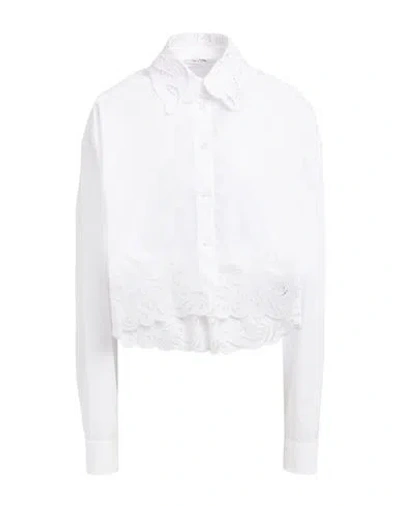 Ermanno Scervino Woman Shirt White Size 8 Cotton, Polyester