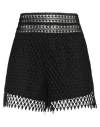 Ermanno Scervino Woman Shorts & Bermuda Shorts Black Size 6 Polyester