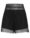 Ermanno Scervino Woman Shorts & Bermuda Shorts Black Size 8 Polyester