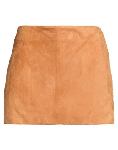 Ermanno Scervino Woman Shorts & Bermuda Shorts Camel Size 6 Sheepskin In Neutral