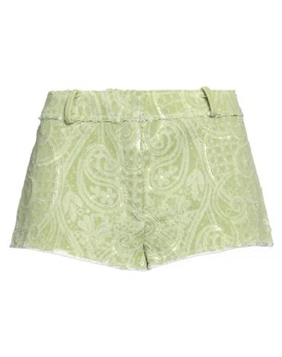 Ermanno Scervino Woman Shorts & Bermuda Shorts Light Green Size 4 Cotton, Viscose