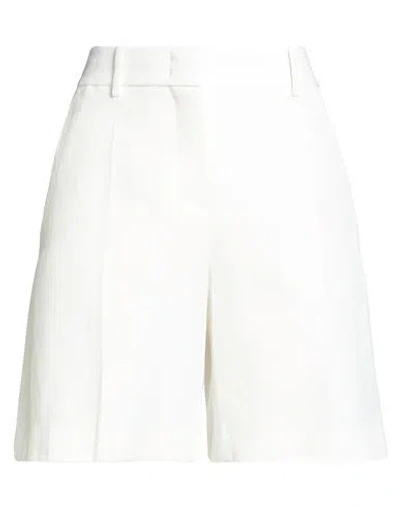 Ermanno Scervino Woman Shorts & Bermuda Shorts White Size 4 Viscose, Linen