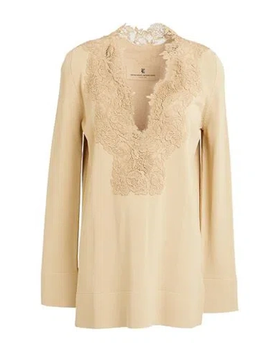 Ermanno Scervino Woman Sweater Beige Size 6 Viscose, Polyester, Cotton, Polyamide