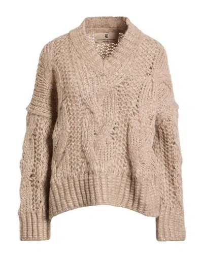 Ermanno Scervino Woman Sweater Beige Size S Alpaca Wool, Polyamide, Wool In Brown