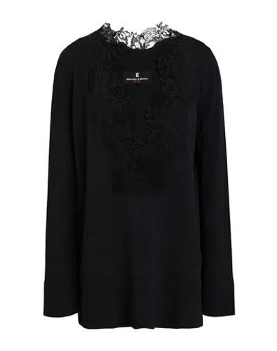 Ermanno Scervino Woman Sweater Black Size 6 Viscose, Polyester, Cotton, Polyamide
