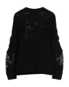 Ermanno Scervino Woman Sweater Black Size 8 Virgin Wool, Acrylic, Cotton, Polyester, Polyamide In Black
