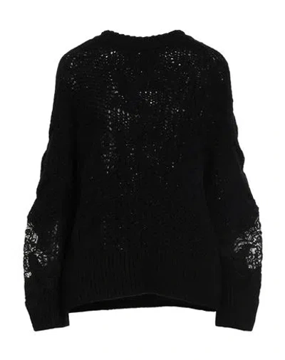Ermanno Scervino Woman Sweater Black Size 8 Virgin Wool, Acrylic, Cotton, Polyester, Polyamide