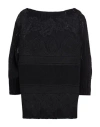 Ermanno Scervino Woman Sweater Black Size M Cotton, Polyester, Polyamide, Viscose