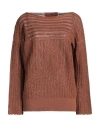 Ermanno Scervino Woman Sweater Brown Size S Cotton, Glass