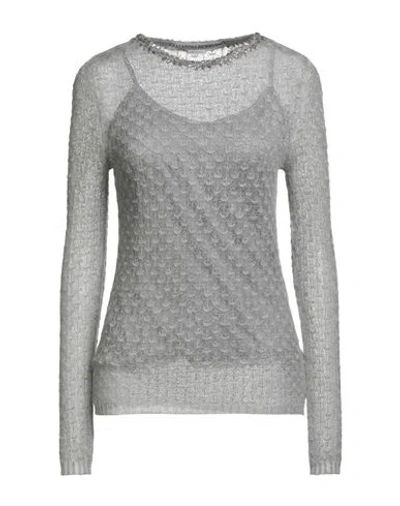 Ermanno Scervino Woman Sweater Grey Size 8 Polyamide, Mohair Wool, Wool In Gray