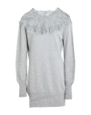 Ermanno Scervino Woman Sweater Grey Size L Cashmere In Grey