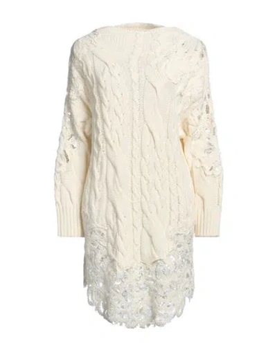 Ermanno Scervino Woman Sweater Ivory Size 2 Virgin Wool, Acrylic, Wool, Cotton, Polyamide In White
