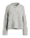 Ermanno Scervino Woman Sweater Light Grey Size M Alpaca Wool, Polyamide, Wool In Gray