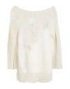 Ermanno Scervino Woman Sweater Off White Size 10 Cotton, Polyester, Viscose, Polyamide In Off White