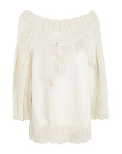 Ermanno Scervino Woman Sweater Off White Size 10 Cotton, Polyester, Viscose, Polyamide