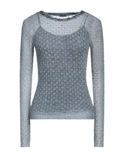 Ermanno Scervino Woman Sweater Slate Blue Size 2 Polyamide, Mohair Wool, Wool, Silk