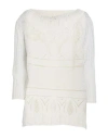 Ermanno Scervino Woman Sweater White Size S Cotton, Polyester, Polyamide, Viscose