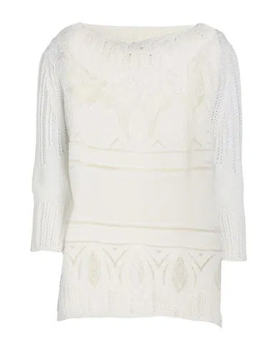 Ermanno Scervino Woman Sweater White Size S Cotton, Polyester, Polyamide, Viscose