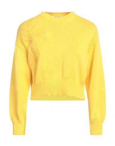 Ermanno Scervino Woman Sweater Yellow Size 10 Cotton