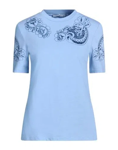 Ermanno Scervino Woman T-shirt Light Blue Size 0 Cotton, Polyester