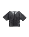 Ermanno Scervino Woman Top Black Size 6 Silk, Polyamide In Gray