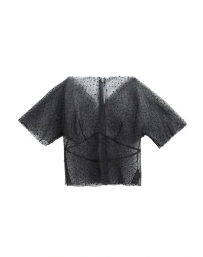 Ermanno Scervino Woman Top Black Size 6 Silk, Polyamide In Gray