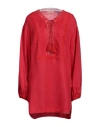 Ermanno Scervino Woman Top Red Size 6 Linen, Viscose, Polyester, Cotton In Red