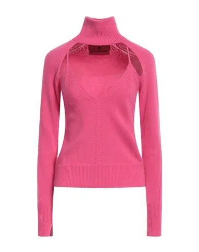 Ermanno Scervino Woman Turtleneck Fuchsia Size 6 Wool, Cashmere In Pink