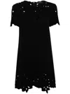 Ermanno Scervino Embroidered Shift Minidress In Black