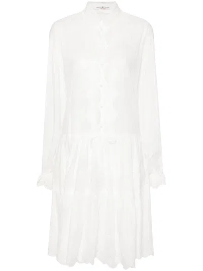 Ermanno Scervino Floral-embroidery Mini Dress In White