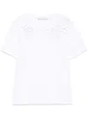Ermanno Scervino Intricate Floral Cut-out Short Sleeve Top