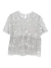 Ermanno Scervino Grey Lace-trimmed Short-sleeved T-shirt In Gray