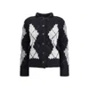 Ermanno Scervino Argyle-pattern Knitted Cardigan In Black