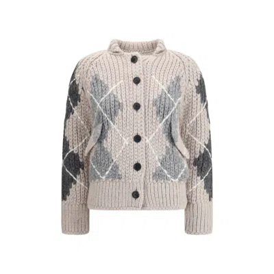 ERMANNO SCERVINO WOOL ARGYLE-PATTERNED CARDIGAN