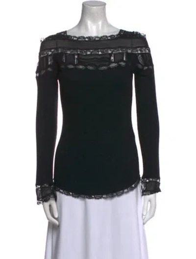 Pre-owned Ermanno Scervino Wool Bateau Neckline Blouse In Black
