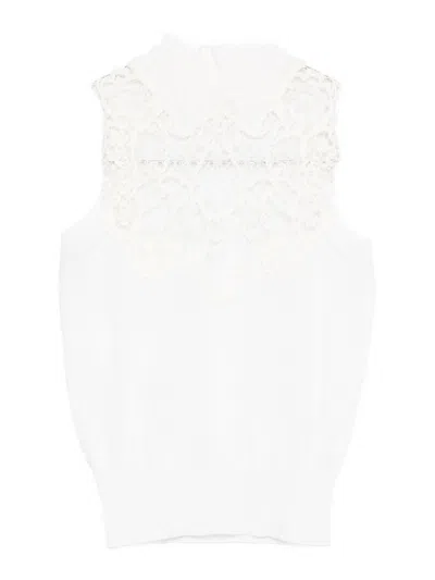 Ermanno Scervino Wool Blend Tank Top In Animal Print