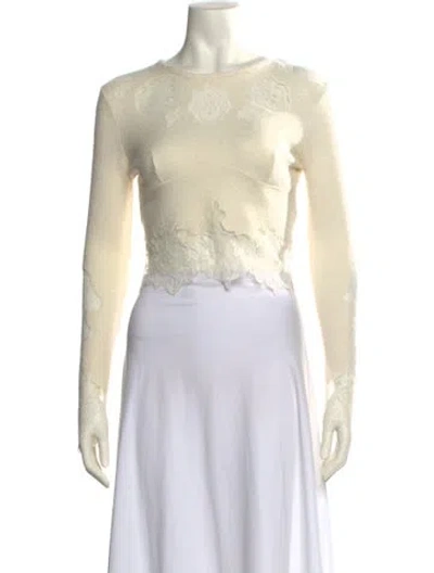 Pre-owned Ermanno Scervino Wool Crew Neck Sweater In Neutral