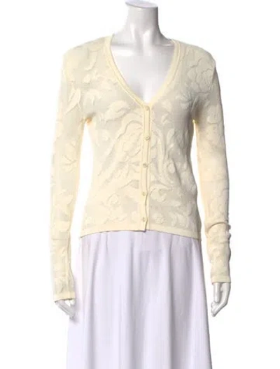 Pre-owned Ermanno Scervino Wool Floral Print Sweater In Neutrals