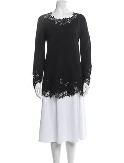 Pre-owned Ermanno Scervino Wool Lace Pattern Sweater In Black