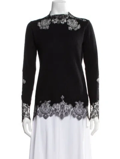 Pre-owned Ermanno Scervino Wool Lace Pattern Sweater In Black