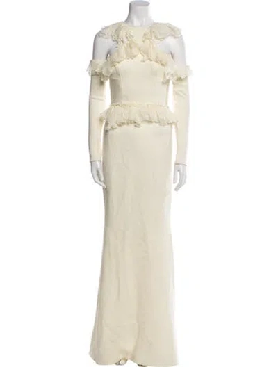 Pre-owned Ermanno Scervino Wool Long Dress In Neutral