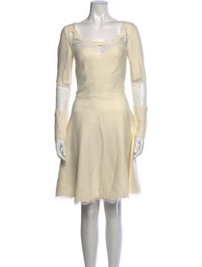 Pre-owned Ermanno Scervino Wool Mini Dress In Neutrals